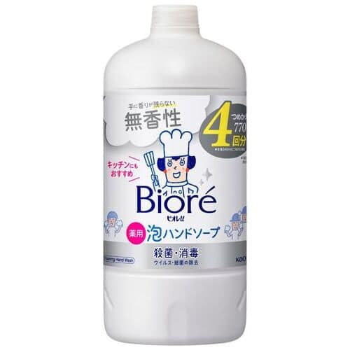 花王 ビオレu泡ハンドソープ無香つめかえ用770mL（ご注文単位1個）【直送品】