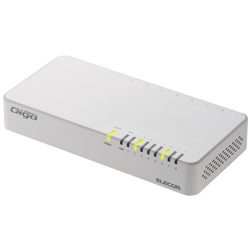 エレコム スイッチングハブ 8ポート EHC-G08PN2-JW（ご注文単位1個）【直送品】
