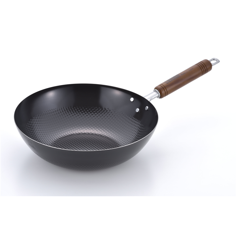 鉄木柄エンボス北京鍋 26cm 1個(ご注文単位1個)【直送品】