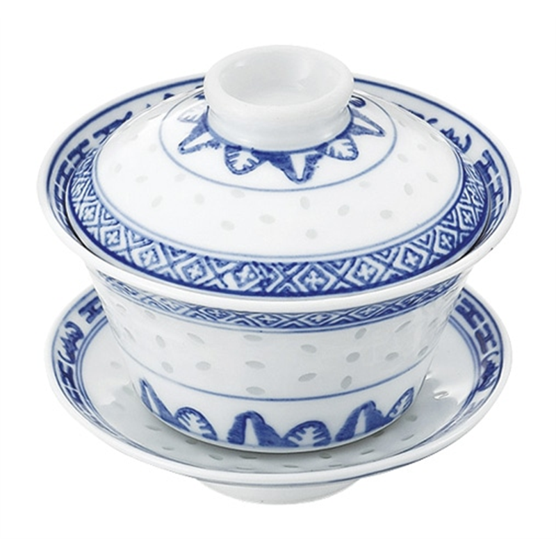 ホタル陶器 (龍) 3斗茶碗(蓋.受皿付) 1個（ご注文単位1個）【直送品】