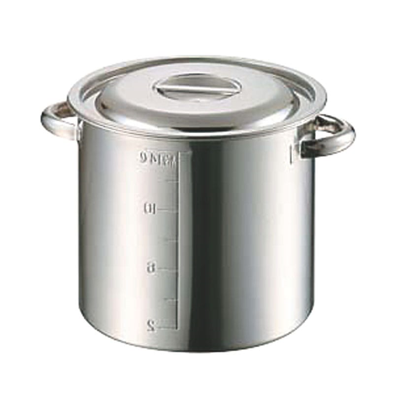 AG モリブデン目盛付寸胴鍋 39cm(46.0L) 1個（ご注文単位1個）【直送品】