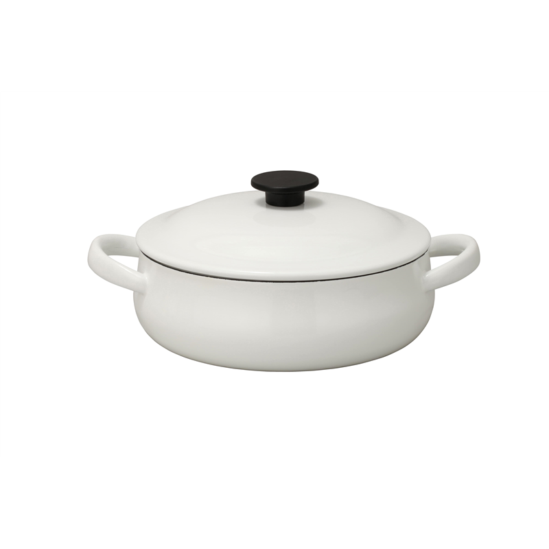 野田琺瑯 LK-25S ホワイト ルーク キャセロール25cm浅型 1個（ご注文単位1個）【直送品】