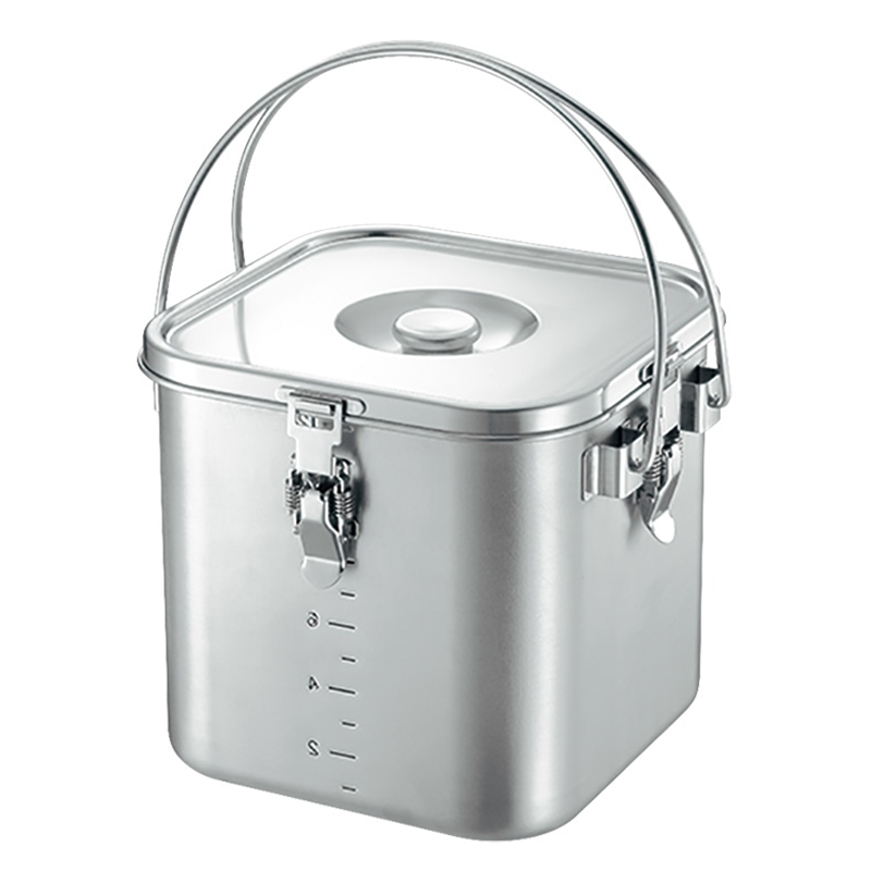 KO 19-0電磁調理器対応角型給食缶(目盛付) 18cm 5.2L 1個（ご注文単位1個）【直送品】