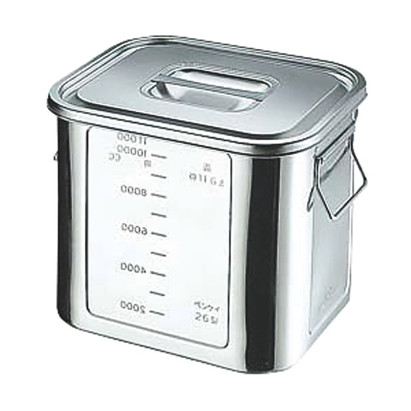 BK 18-8角型目盛付キッチンポット18型 1個（ご注文単位1個）【直送品】