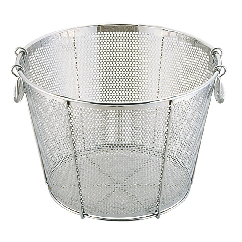 UK パンチング平底深型揚ザル補強付 51cm 穴5mm 1個(ご注文単位1個)【直送品】