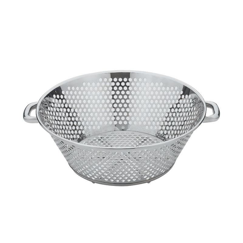 UK18-8パンチング揚げザル平底P手 60cm 穴径10φ 1個(ご注文単位1個)【直送品】