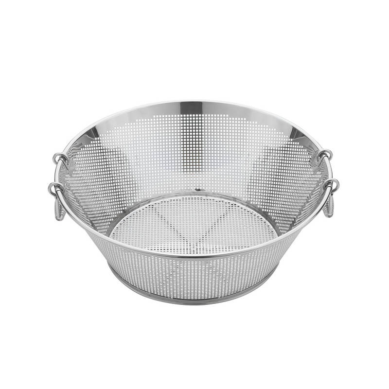 UK18-8パンチング 揚げザル 平底 60cm (角穴) 1個(ご注文単位1個)【直送品】