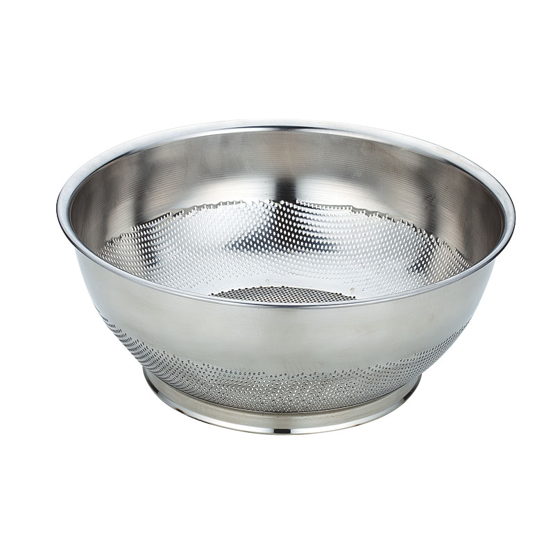 UK18-8パンチング 巾広浅型ザル 33cm 1個（ご注文単位1個）【直送品】