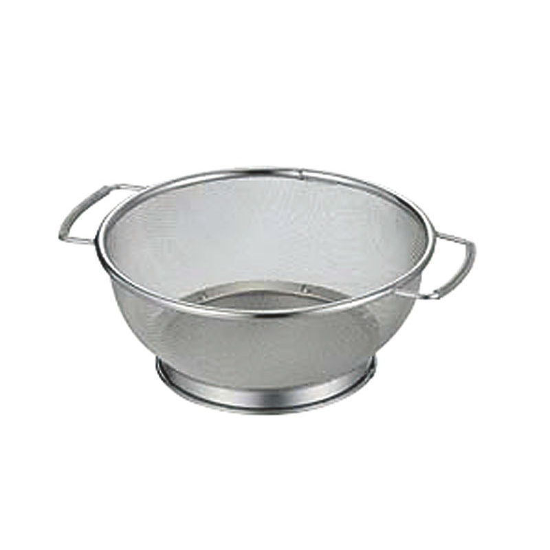18-8ミネックスざる B型 手付(バネ付) 27cm 1個（ご注文単位1個）【直送品】