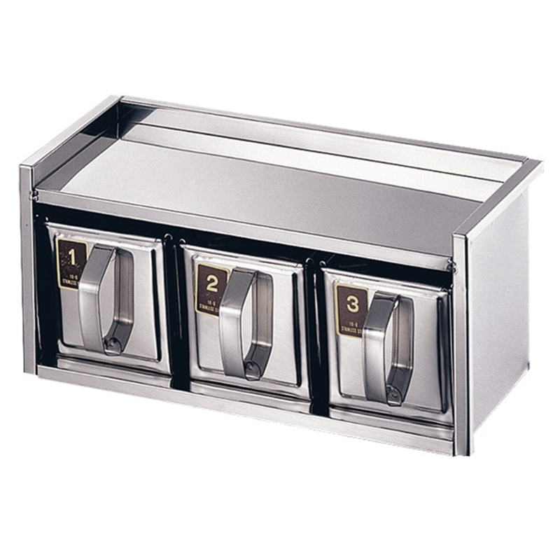 18-8引出式ヤクミ入 1段3ヶ入 1個（ご注文単位1個）【直送品】