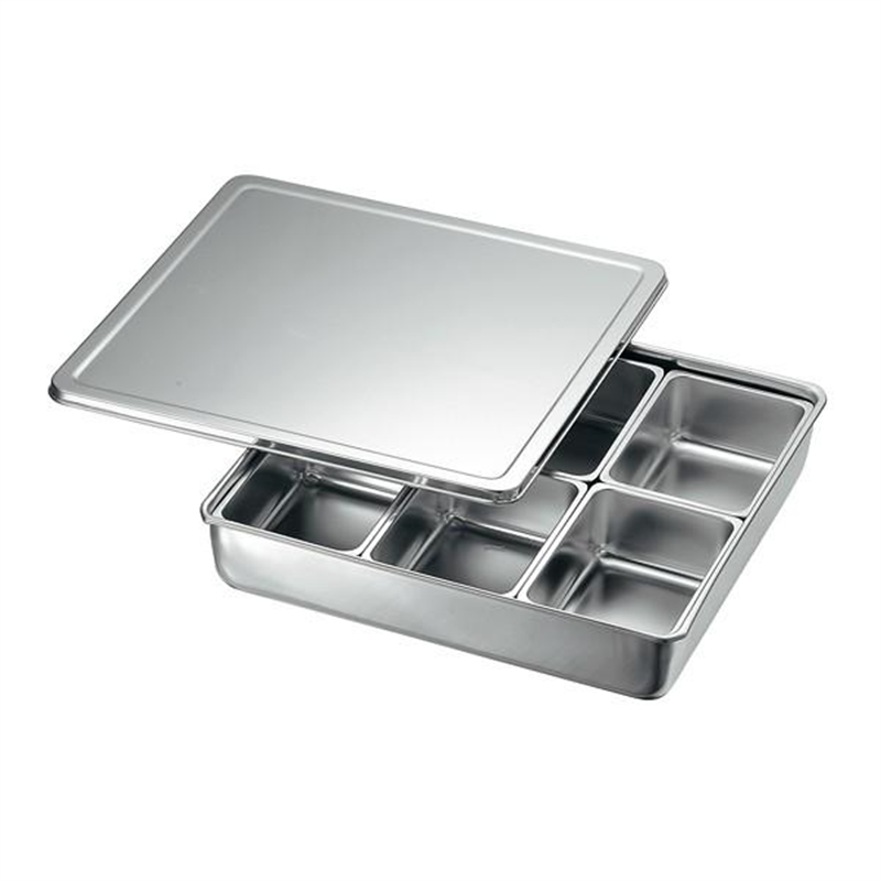 KO 18-8調味料入バット田型6ッ組(舟形中子付) 1個(ご注文単位1個)【直送品】