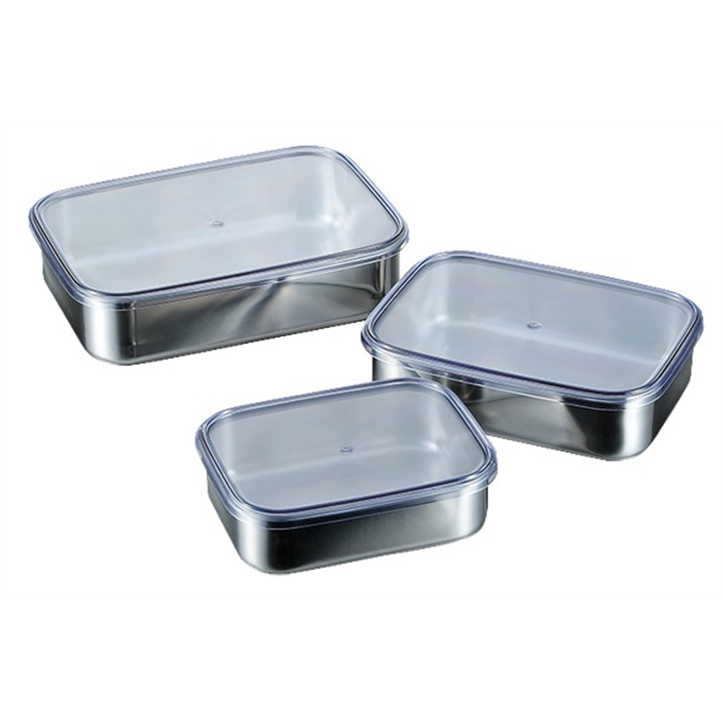 18-8キッチンバット AS樹脂蓋付 中 1個（ご注文単位1個）【直送品】