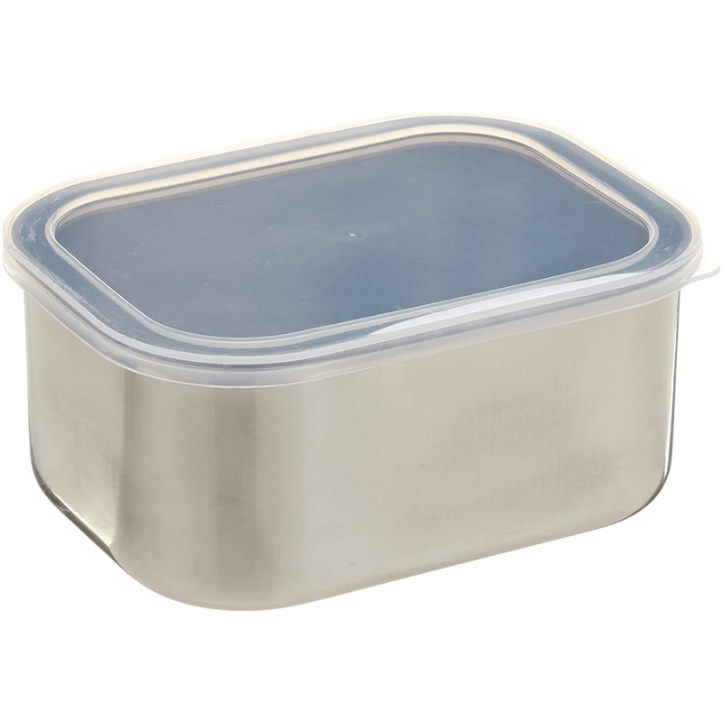 18-8角フリージングボール深型 中 (PE蓋付) 1個（ご注文単位1個）【直送品】