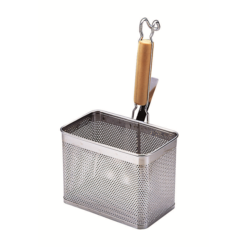 UK18-8パンチング 角てぼ 木柄 横型 L 1個（ご注文単位1個）【直送品】