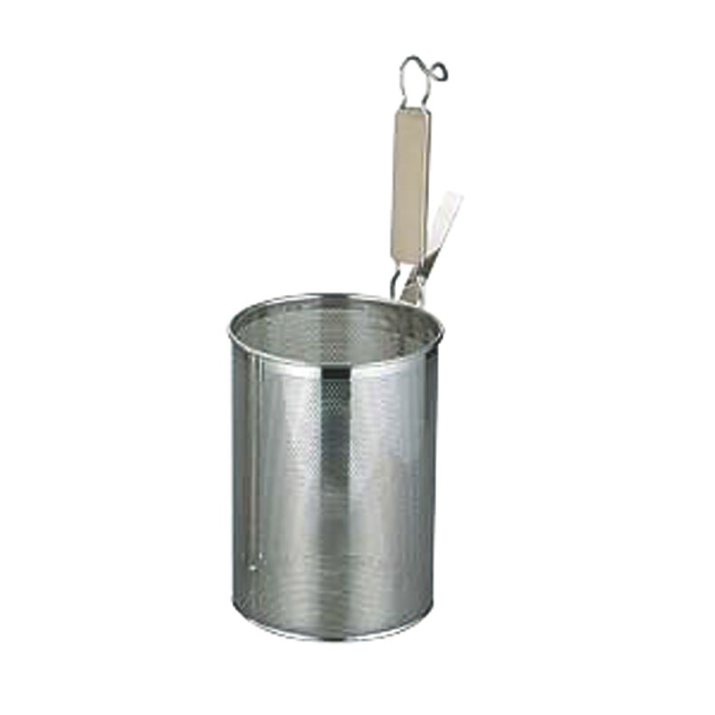 18-8パンチングスパゲッティてぼ木柄 深型 1個（ご注文単位1個）【直送品】