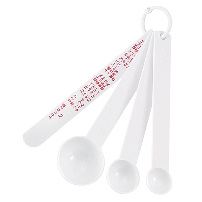 119A 計量スプーン(大)4pcセット白 ヘッター付 1個（ご注文単位1個）【直送品】