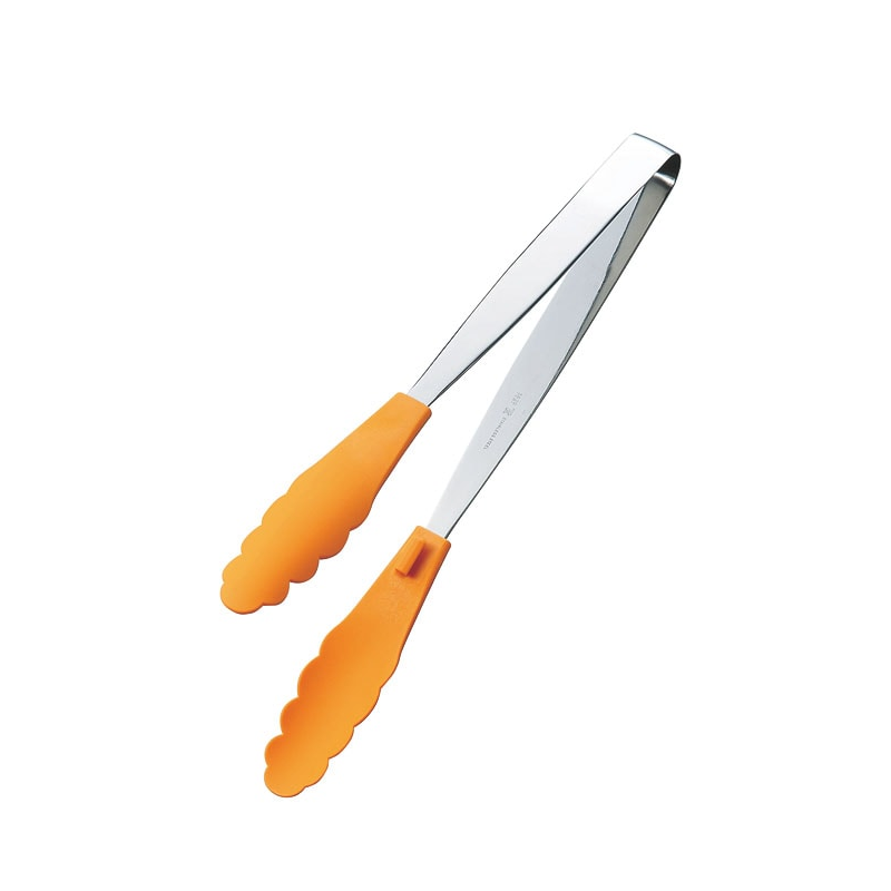 抗菌耐熱ストッパー付マルチトング 235㎜ オレンジ 1個（ご注文単位1個）【直送品】