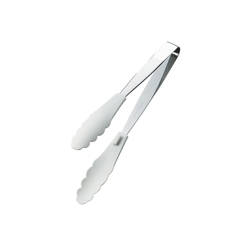 抗菌耐熱ストッパー付マルチトング 235㎜ 白 1個（ご注文単位1個）【直送品】