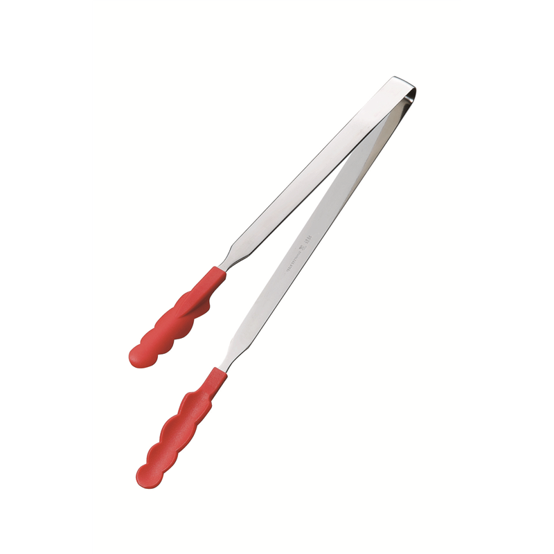 N抗菌耐熱カラートングスリム 大 赤 1個（ご注文単位1個）【直送品】