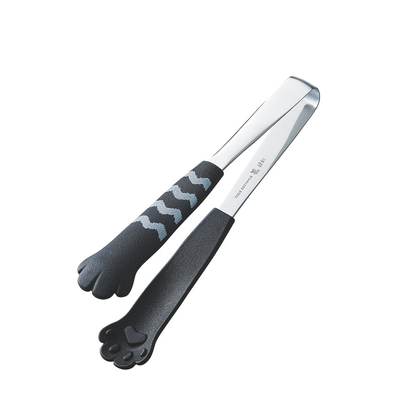 18-0卓上トングきゃっちだにゃん しま黒 1個(ご注文単位1個)【直送品】