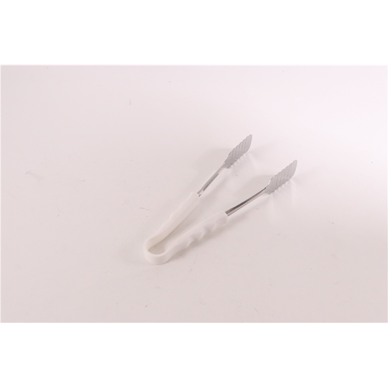 カラーケーキトングPP柄 ホワイト 1個(ご注文単位1個)【直送品】