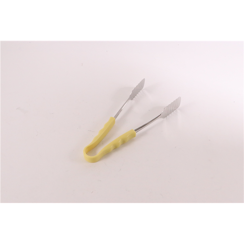 カラーケーキトングPP柄 イエロー 1個(ご注文単位1個)【直送品】