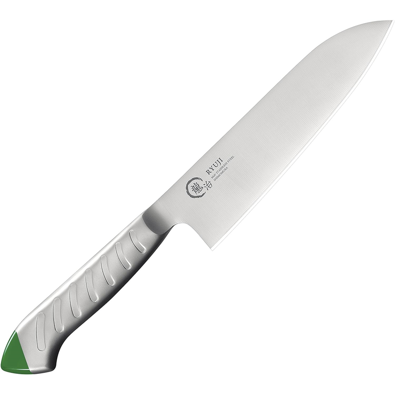 龍治 ステンカラー 三徳 170mm 緑 RYS-11G 1個（ご注文単位1個）【直送品】