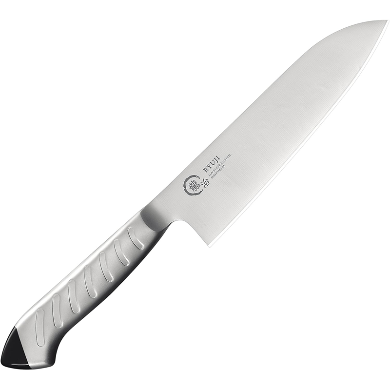 龍治 ステンカラー 三徳 170mm 黒 RYS-11B 1個（ご注文単位1個）【直送品】