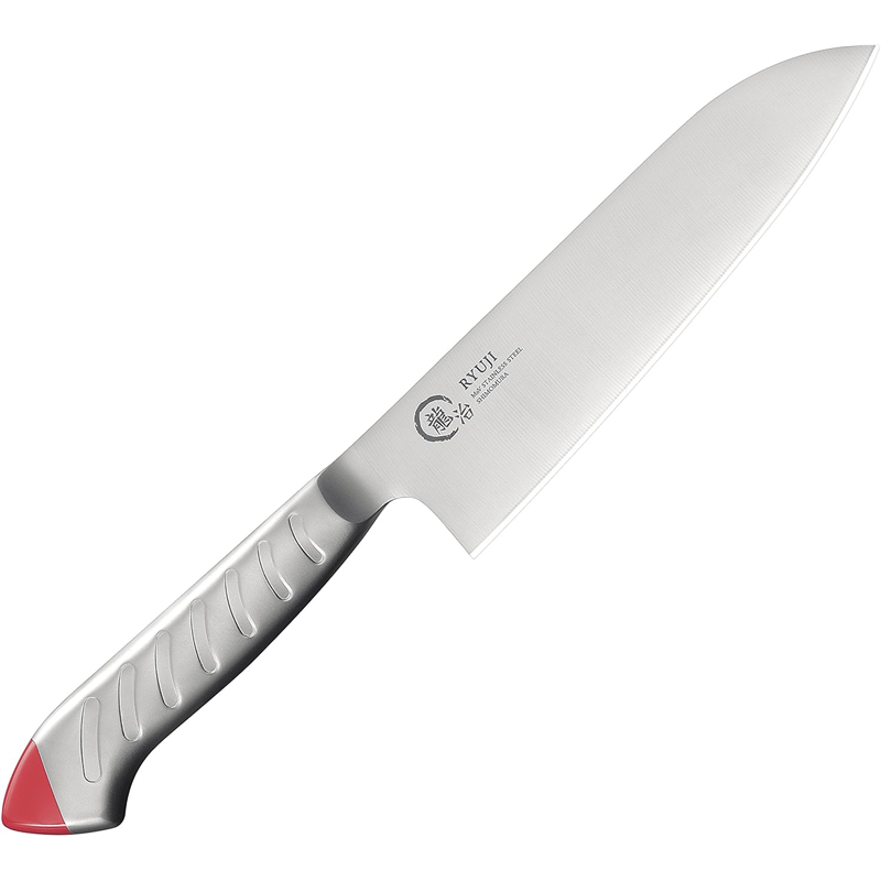 龍治 ステンカラー 三徳 170mm 赤 RYS-11R 1個（ご注文単位1個）【直送品】