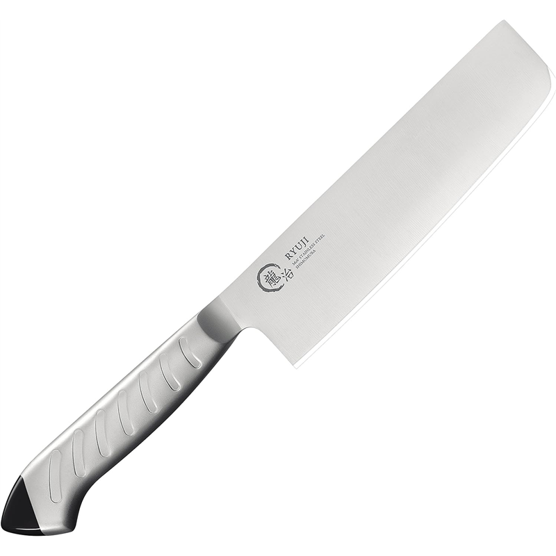 龍治 ステンカラー 菜切 165mm 黒 RYS-12B 1個（ご注文単位1個）【直送品】