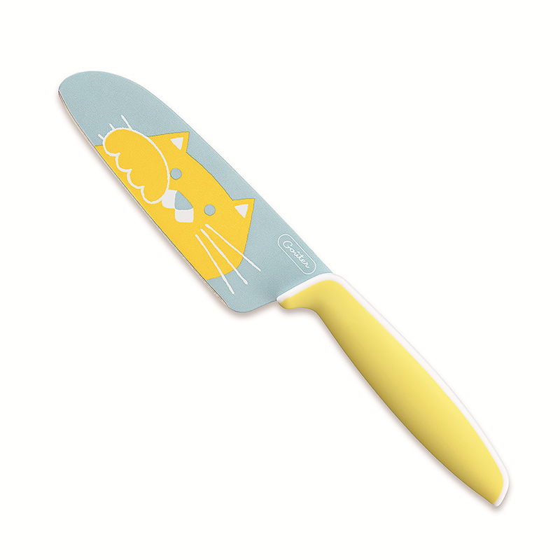 こども用庖丁グーテ 105m(ねこ･イエロー) FC-790 1個（ご注文単位1個）【直送品】