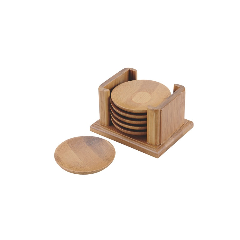 竹 茶托丸型 6Pセット 1個（ご注文単位1個）【直送品】