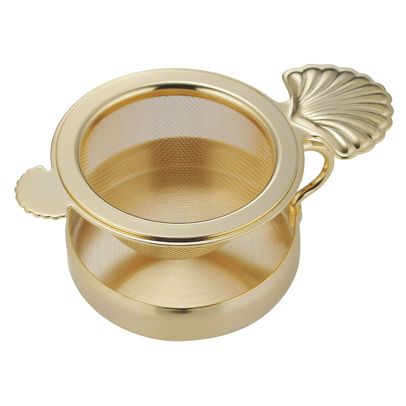 18-8STゴールド ティーストレーナー ポップ 1個(ご注文単位1個)【直送品】