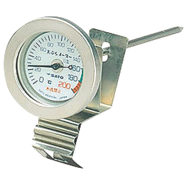 SATO 天ぷらメーターⅡ型(鍋取付型温度計) 0~200℃ 1個(ご注文単位1個)【直送品】
