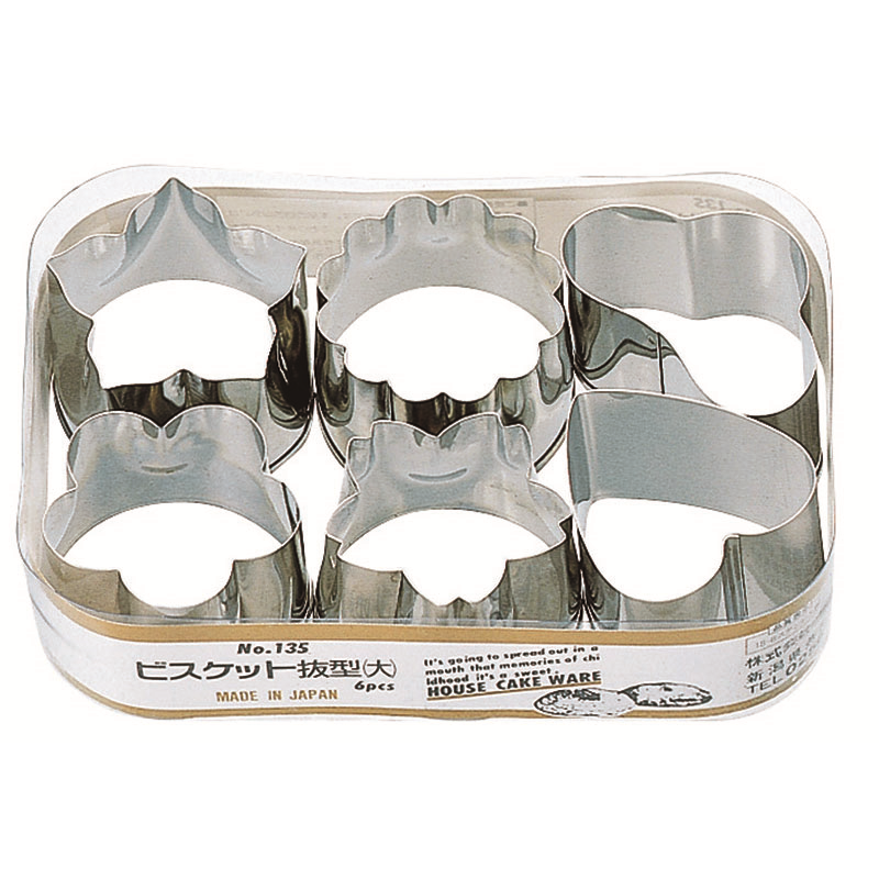 (S) 18-8ビスケット抜型 6PC 大 №135 1個（ご注文単位1個）【直送品】
