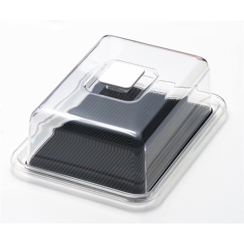 MT-1141 クリアラブリーハット角ケーキ 大 ブラック 1個（ご注文単位1個）【直送品】