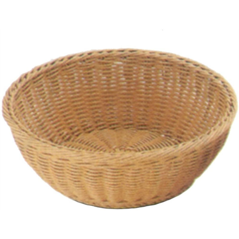 PPラタン 丸型バスケット27型 アイボリー RO-211-IV 1個（ご注文単位1個）【直送品】