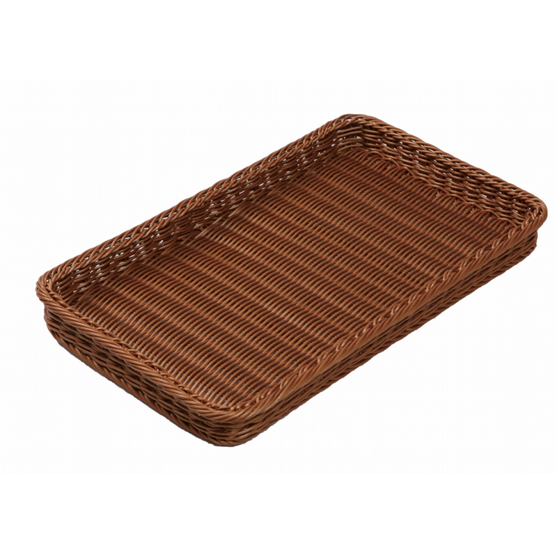 角型ベーカリーバスケット 薄型25型 ブラウンBB-4025-BR 1個（ご注文単位1個）【直送品】
