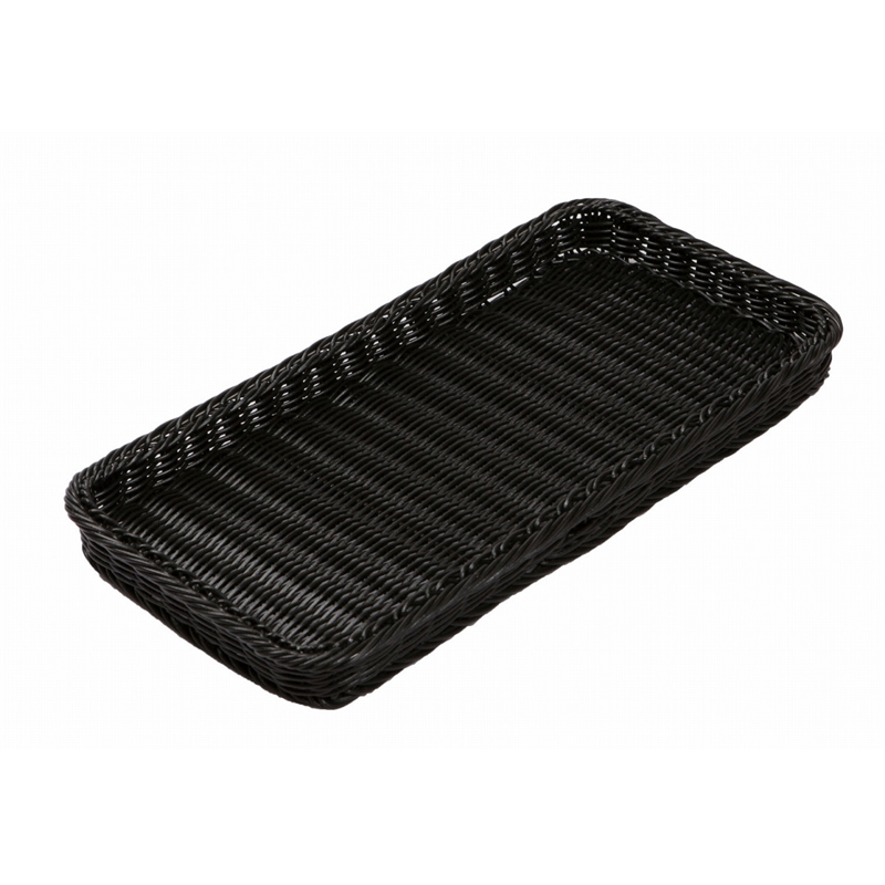 角型ベーカリーバスケット 薄型20型 ブラックBB-4020-BK 1個（ご注文単位1個）【直送品】