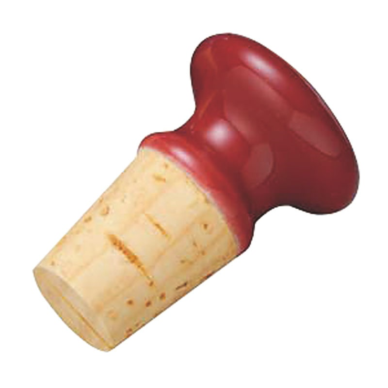 陶器ボトルストッパー ワインレッド 1個（ご注文単位1個）【直送品】