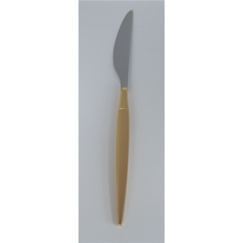 LW №12500 ステンレス ミルトア 金仕上 デザートナイフ/共柄・鋸刃 1個(ご注文単位1個)【直送品】