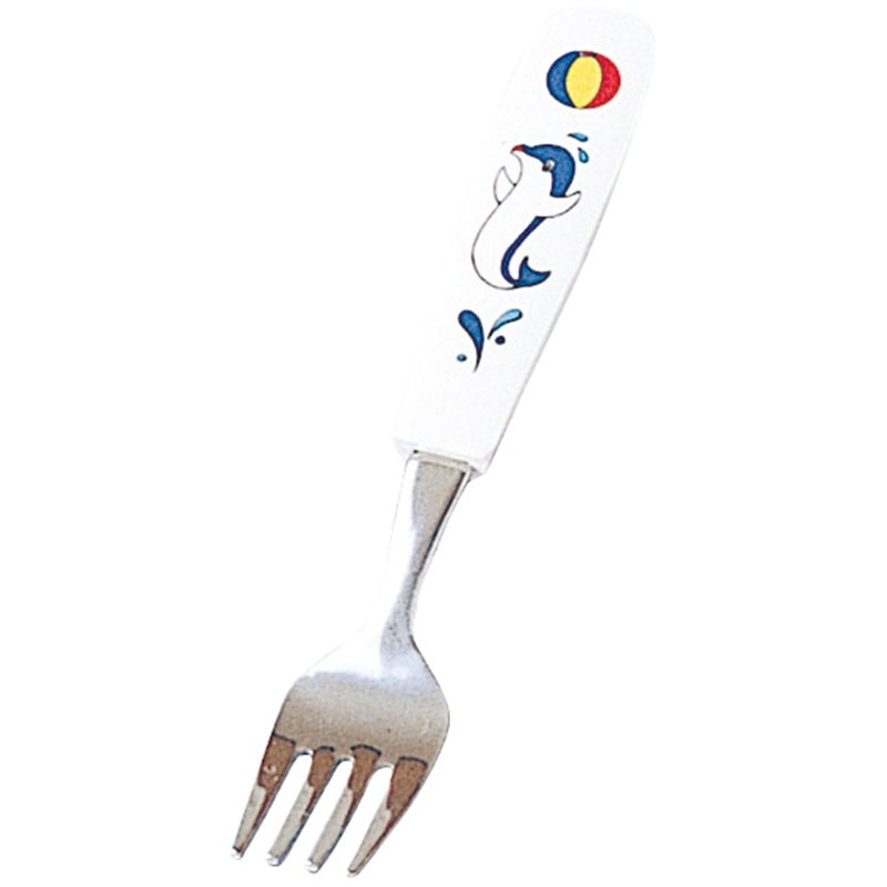 PC柄お子様フォーク L-17 イルカフォーク 1個（ご注文単位1個）【直送品】
