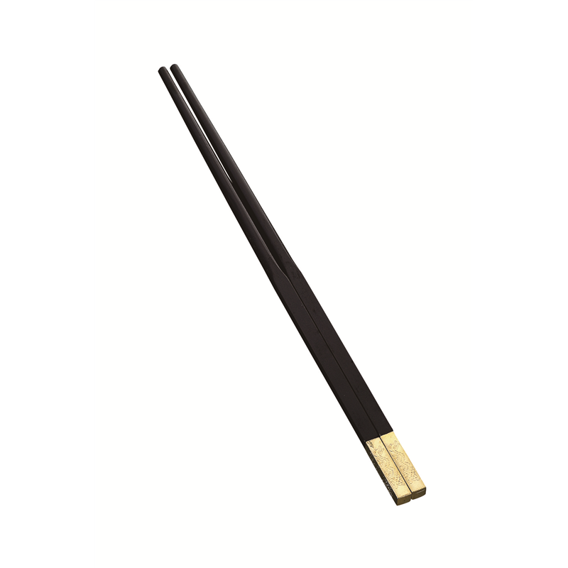 燕舞 黒壇箸 龍 金キャップ 先太タイプ 1個（ご注文単位1個）【直送品】