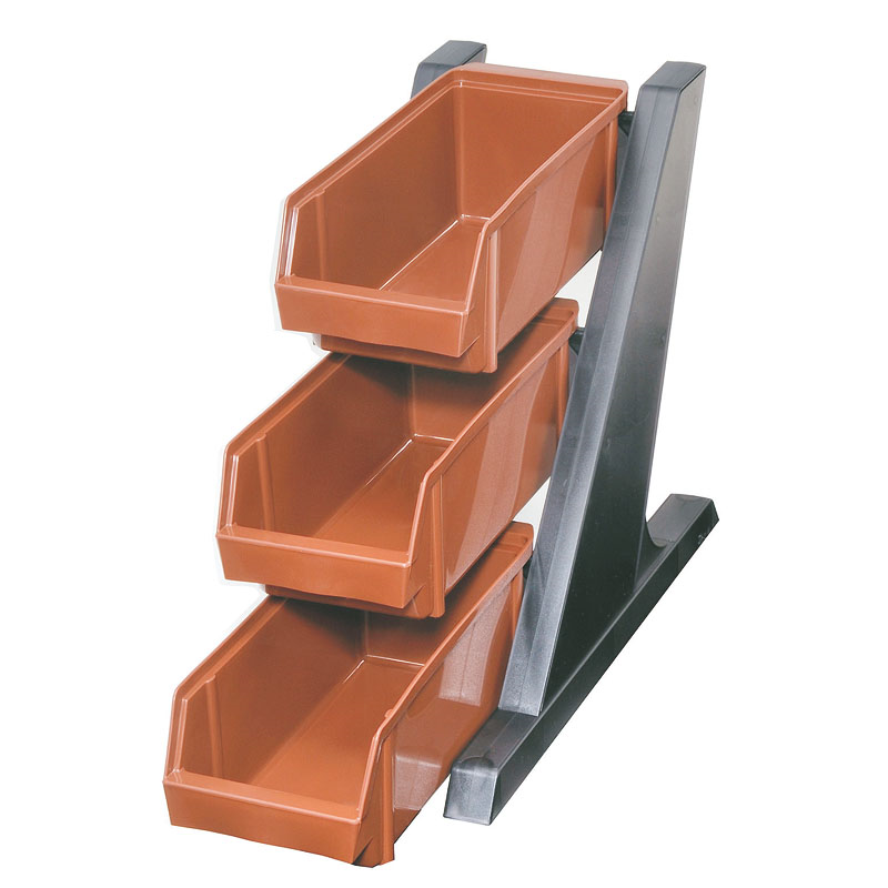 BK オーガナイザー 3段1列 ブラウン 1個（ご注文単位1個）【直送品】