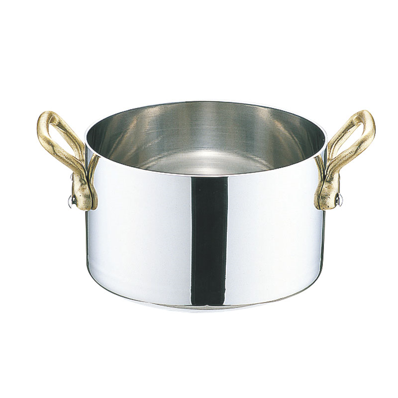 UK 18-8 プチパン 両手半寸胴鍋(蓋無) 9cm 1個（ご注文単位1個）【直送品】