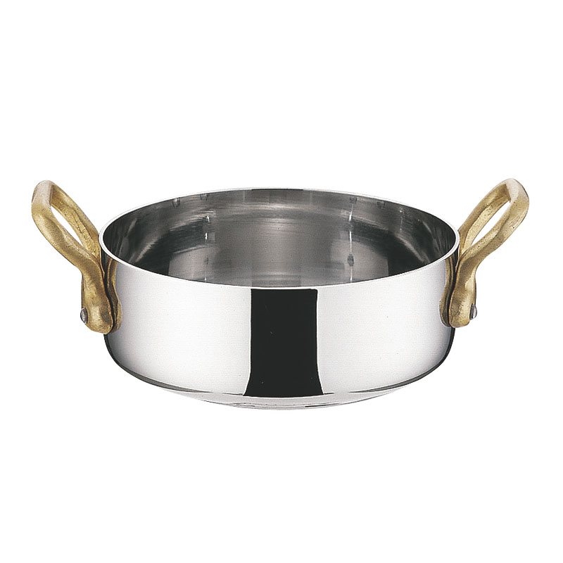 UK 18-8 プチパン 両手浅型鍋(蓋無) 9cm 1個（ご注文単位1個）【直送品】