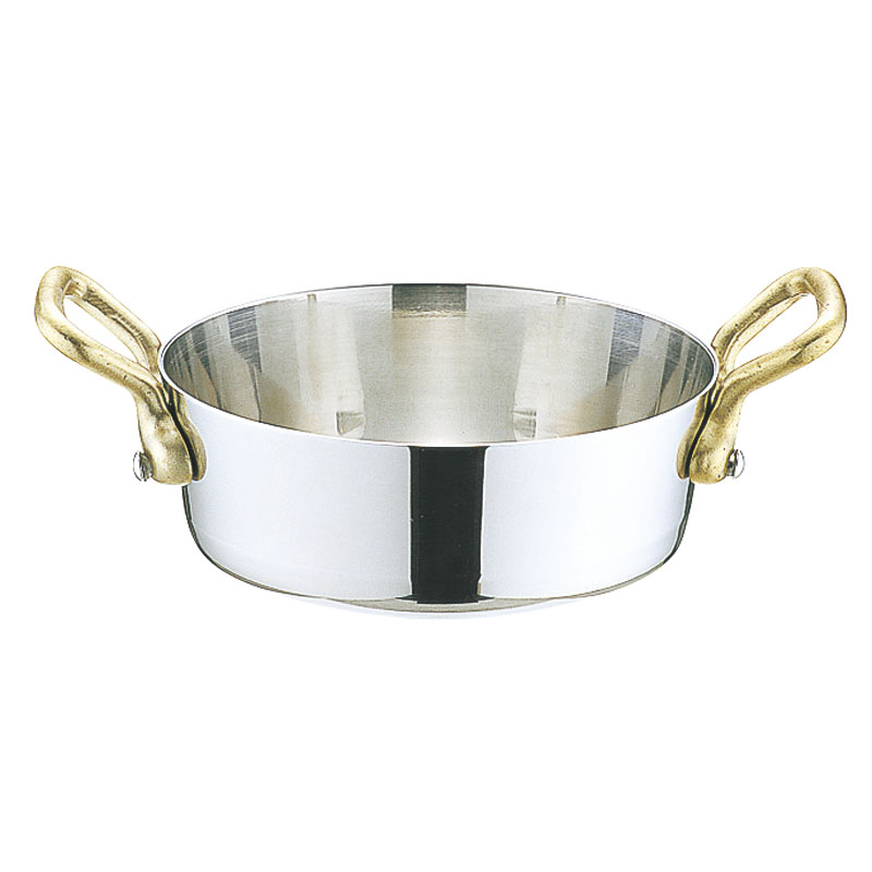 UK 18-8 プチパン 両手テーパー浅型鍋(蓋無) 8cm 1個（ご注文単位1個）【直送品】