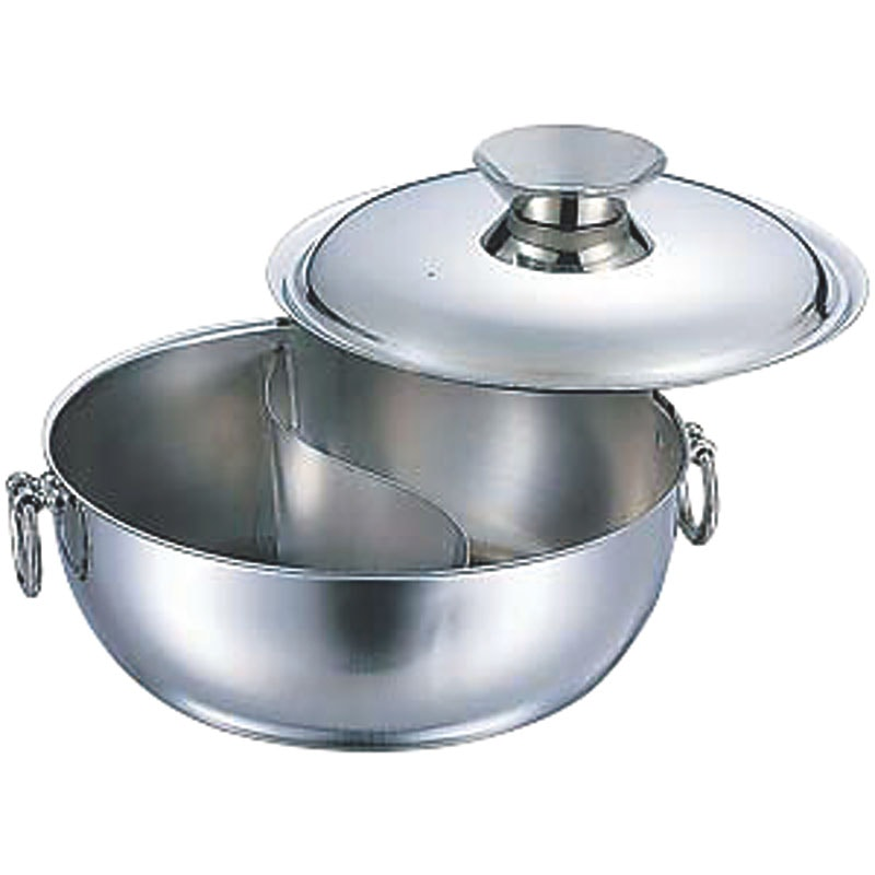 SW 電磁用しゃぶしゃぶ鍋ST柄仕切付 23cm 1個（ご注文単位1個）【直送品】