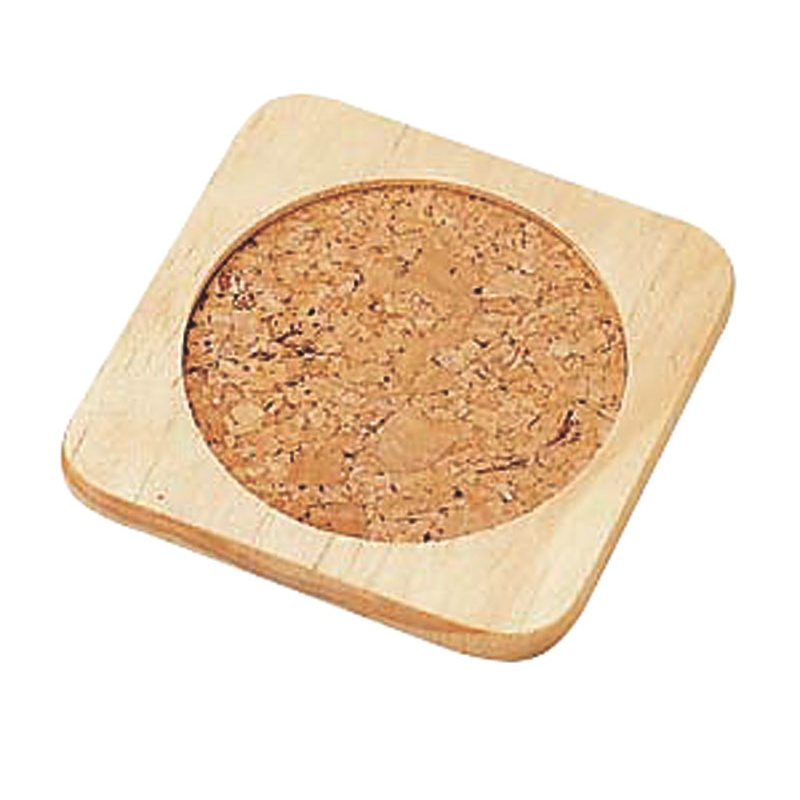 コルクコースター 白木 角 1個（ご注文単位1個）【直送品】
