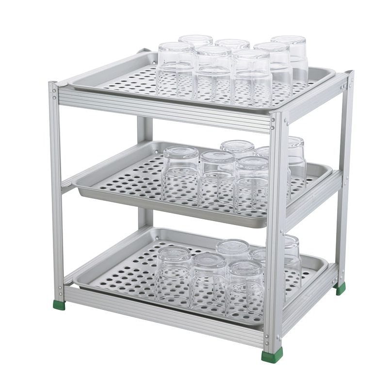 アルマイト三段式ウォーターグラストレー 中 1個（ご注文単位1個）【直送品】